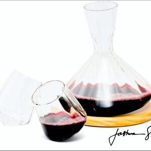 Joshua Steinberg Adele Rolling Decanter and Wine Cups set of three New